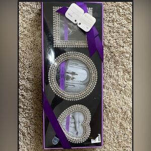 Arte de Casa Photo Frame Set of 3 Assorted Crystal Jewel Border